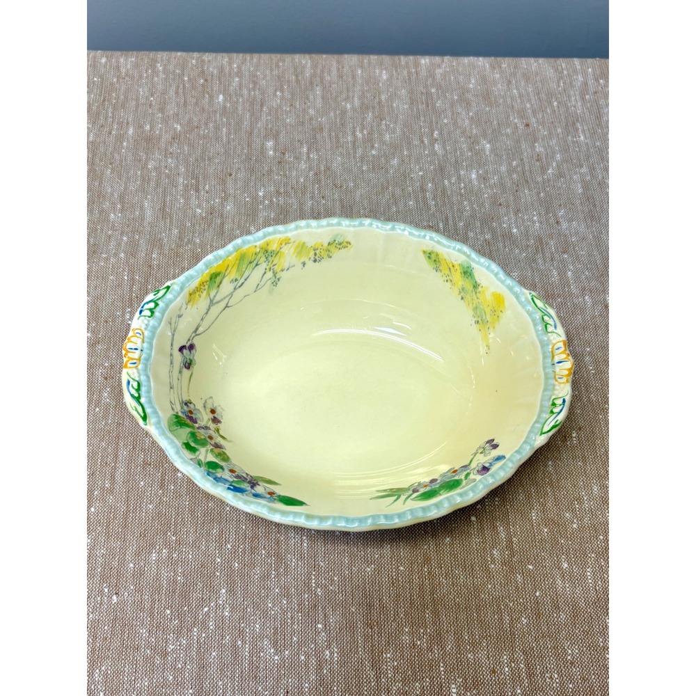 Vintage 1940s Grindley Serving Bowl, Pastel Floral Dish, English Art Deco